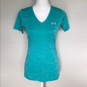 Under Armour Women’s V-Neck Heatgear Blue T-Shirt